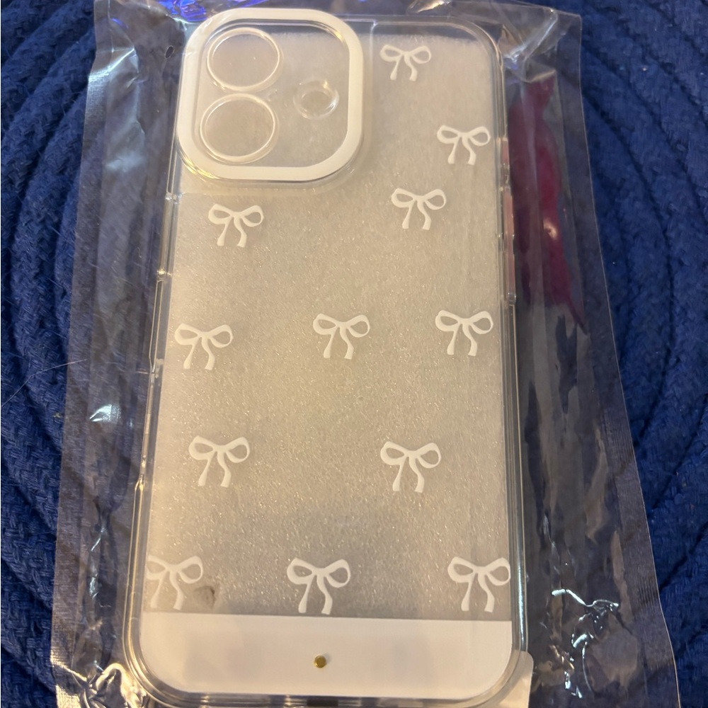 Clear Bow Pattern Phone Case with LED lighting